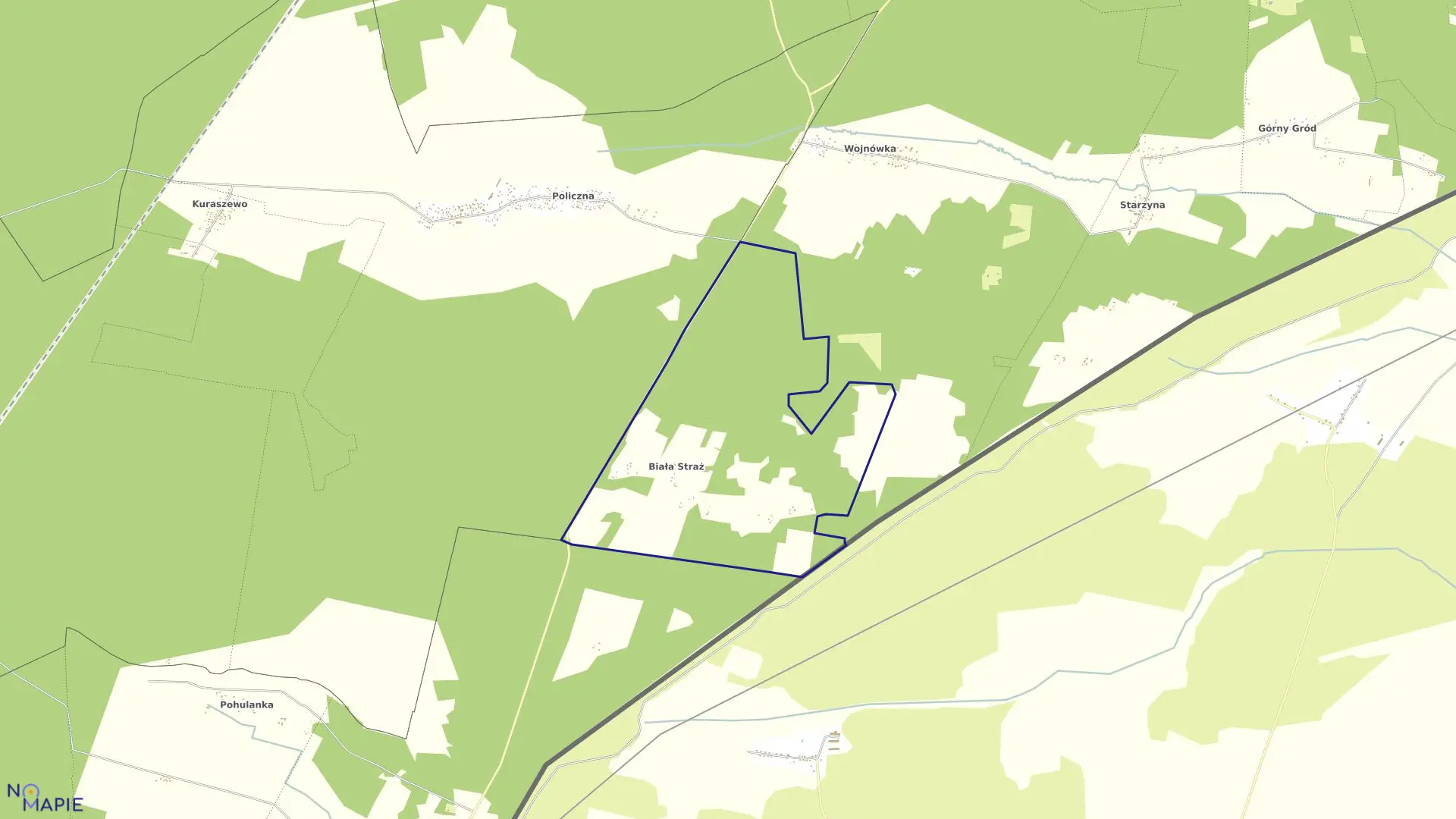 Mapa obrębu BIAŁA STRAŻ w gminie Kleszczele