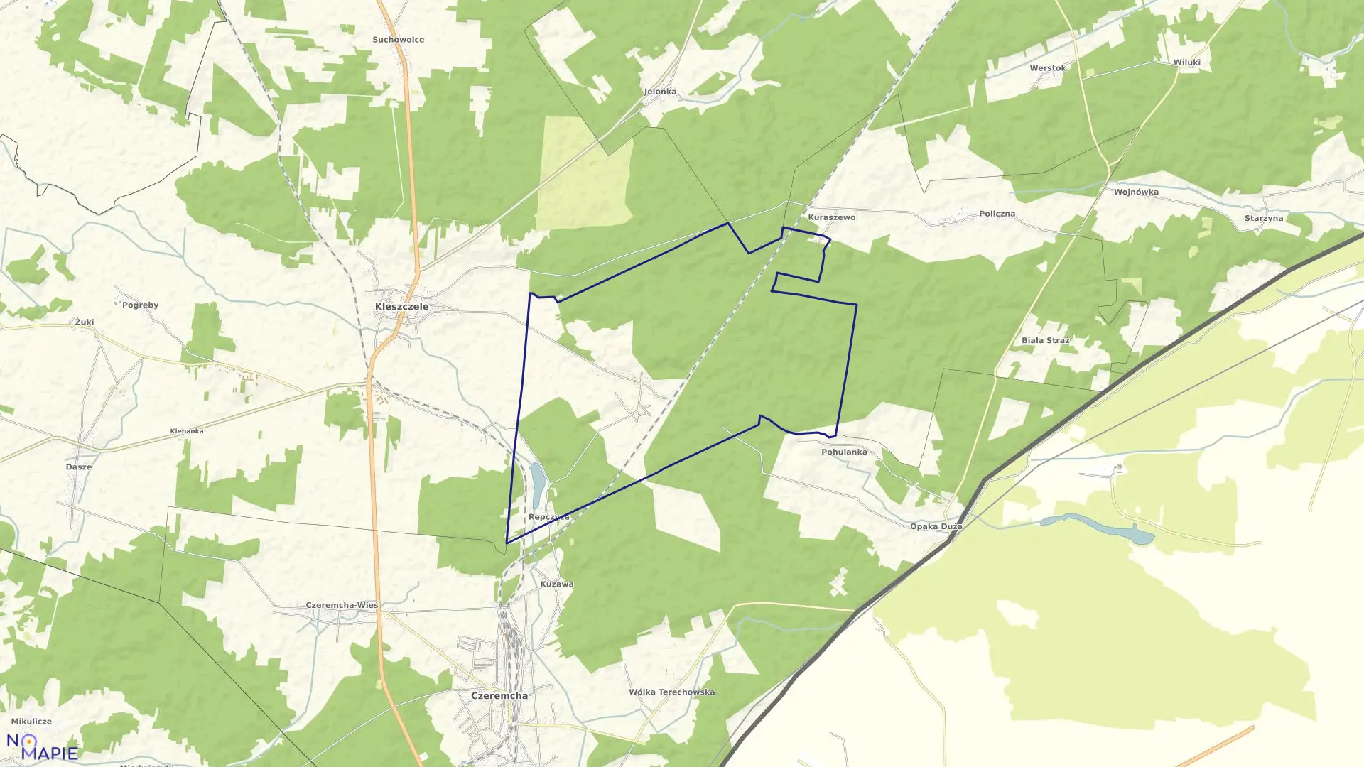 Mapa obrębu DOBROWODA w gminie Kleszczele